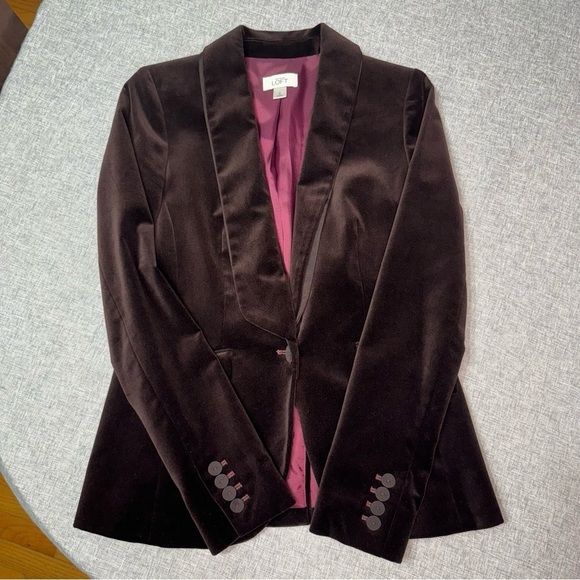 Ann Taylor LOFT Velvet Blazer Jacket One Button Size 0 - Picture 8 of 12